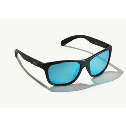 Bajio Gates Sunglasses Polarized in Black Matte with Blue Plastic